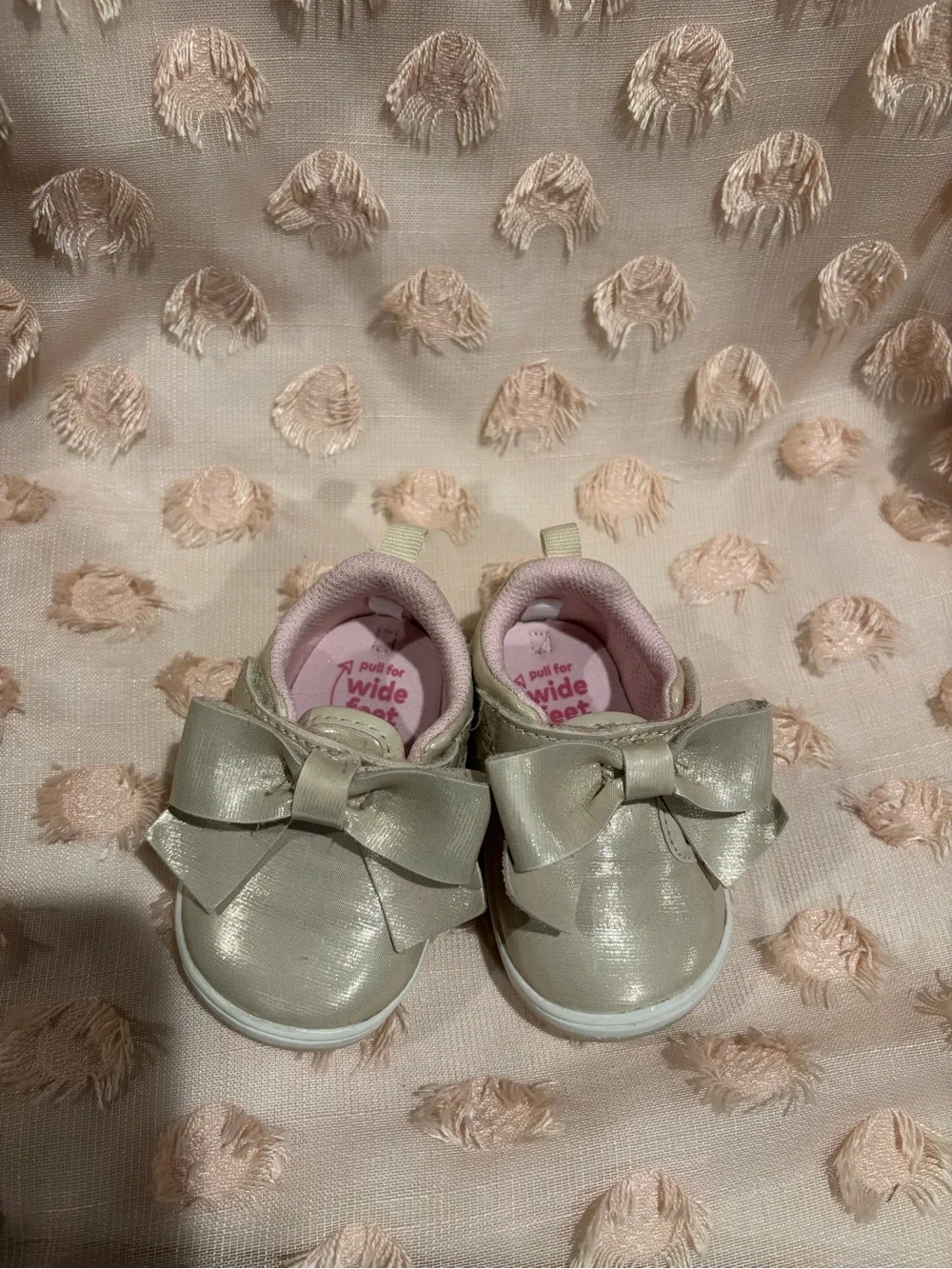 Stride rite Kamila Kids Metallic Bow Slip-On Shoes - Pink Lining